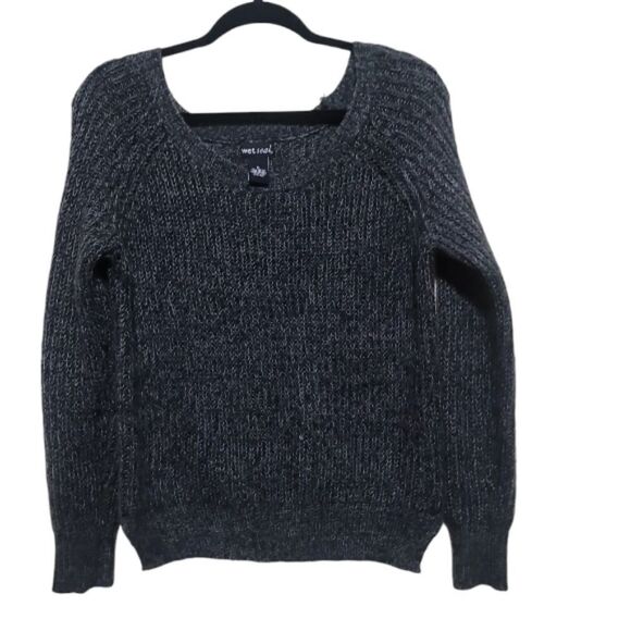 Wet Seal Women's Gray Knitted Sweater Sz Medium - Picture 1 of 5